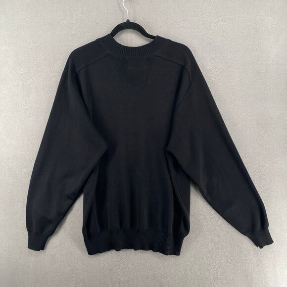 Vintage Obermeyer Wool Blend T Bird Pull Over Sweater Mens XXL Black Crew Neck - Picture 7 of 13